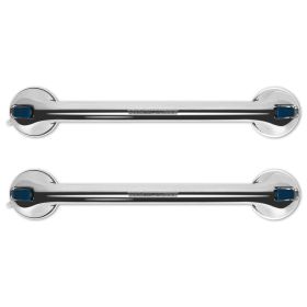 2Pcs Shower Grab Bars with Powerful Suction Cups 21.7in Long Waterproof Rustproof Bathroom Stool Bathtub Handicap Shower Grip Handle For Senior E